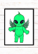 Load image into Gallery viewer, Alien Baby. Baby Doll. Trippy Print. A3, A4 ,A5 or 4”x6"