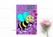 Load image into Gallery viewer, 5 Pack of Cards. I Choo Choo Choose you. Valentine's Day card. Funny gift for valentine. Let’s Bee Friends. I Bring You Love Card