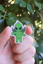 Load image into Gallery viewer, Alien Baby Stickers. Alien Doll Sticker. UV indoor and outdoor Stickers - High quality Trippy sticker