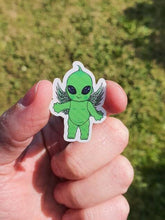 Load image into Gallery viewer, Alien Baby Stickers. Alien Doll Sticker. UV indoor and outdoor Stickers - High quality Trippy sticker