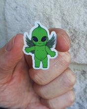 Load image into Gallery viewer, Alien Baby Stickers. Alien Doll Sticker. UV indoor and outdoor Stickers - High quality Trippy sticker