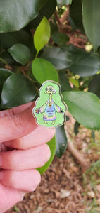 Trippy Alien Acrylic Pin. Glowing Alien Pin