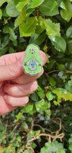 Load image into Gallery viewer, Trippy Alien Acrylic Pin. Glowing Alien Pin