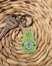 Load image into Gallery viewer, Trippy Burns Keychain Keyring. Alien Burns Hippy