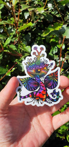 Mushroom King. Psychedelic Sticker. Trippy Art. High quality Trippy sticker. Laptop sticker.