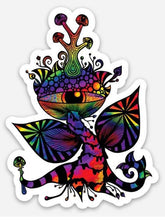 Load image into Gallery viewer, Mushroom King. Psychedelic Sticker. Trippy Art. High quality Trippy sticker. Laptop sticker.