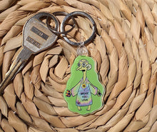 Load image into Gallery viewer, Trippy Burns Keychain Keyring. Alien Burns Hippy