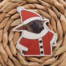 Load image into Gallery viewer, Santa Pug Sticker. Christmas Baby Santa Sticker. Pug Dog Sticker. Laptop Stickers