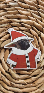 Santa Pug Sticker. Christmas Baby Santa Sticker. Pug Dog Sticker. Laptop Stickers