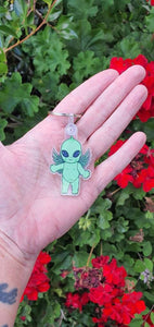 Alien Baby Keyring Keychain. Baby Doll keyring Keychain