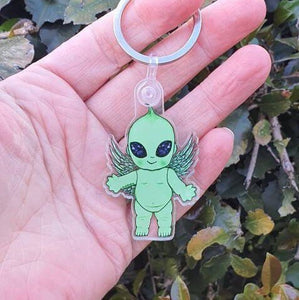 Alien Baby Keyring Keychain. Baby Doll keyring Keychain