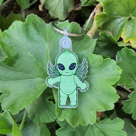 Alien Baby Keyring Keychain. Baby Doll keyring Keychain