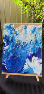 Ocean Painting | Fluid Art | Abstract | Ocean Sea Painting | Acrylic | Trippy | Beach Painting | Canvas | Wall art | Art