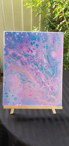 Pink And Purple Abstract Painting | Fluid Art Acrylic | Original Artwork Canvas