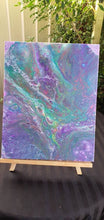 Load image into Gallery viewer, Purple And Green Abstract Painting. Fluid Art Artwork. Canvas Wall Art