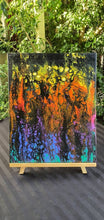 Load image into Gallery viewer, Fluid Art Acrylic Painting. Abstract Psychedelic Trippy. Canvas Artwork. Black Rainbow Rain