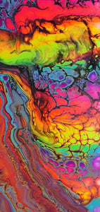 Rainbow Fluid Art Acrylic Painting | Abstract | Psychedelic Trippy | Canvas Artwork