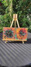 Load image into Gallery viewer, Set Of 2 Abstract Paintings. Fluid Art Rainbow Acrylic. Canvas Wall Hangings. Artwork