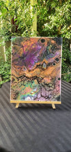 Load image into Gallery viewer, Dinosaur Skin Abstract Painting. Fluid Art Rainbow Acrylic. Colourful Original Artwork Wall Hanging.