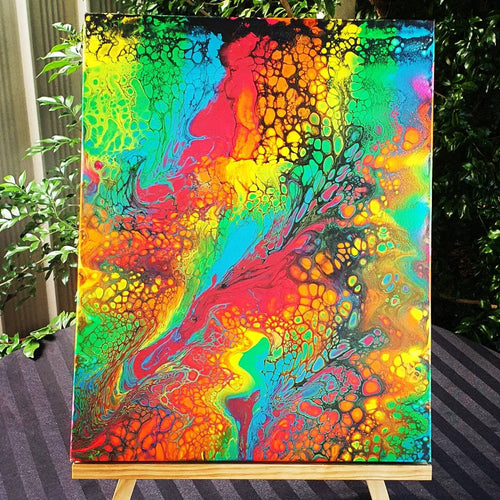 Original Painting | Fluid Art | Abstract | Rainbow | Acrylic | Trippy | Psychedelic | Canvas | Wall art | Artwork