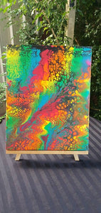 Original Painting | Fluid Art | Abstract | Rainbow | Acrylic | Trippy | Psychedelic | Canvas | Wall art | Artwork