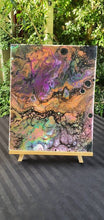 Load image into Gallery viewer, Dinosaur Skin Abstract Painting. Fluid Art Rainbow Acrylic. Colourful Original Artwork Wall Hanging.