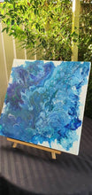 Load image into Gallery viewer, Ocean Painting. Fluid Art Abstract. Ocean Sea Painting. Acrylic Paint. Beach Painting. Canvas Wall Art. Artwork