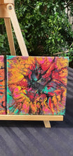 Load image into Gallery viewer, Set Of 2 Abstract Paintings. Fluid Art Rainbow Acrylic. Canvas Wall Hangings. Artwork