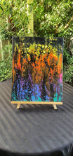 Load image into Gallery viewer, Fluid Art Acrylic Painting. Abstract Psychedelic Trippy. Canvas Artwork. Black Rainbow Rain