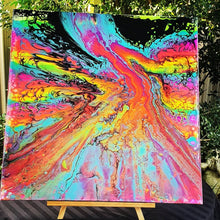 Load image into Gallery viewer, Rainbow Fluid Art Acrylic Painting | Abstract | Psychedelic Trippy | Canvas Artwork