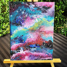 Load image into Gallery viewer, Galaxy Painting. Abstract Painting. Fluid Art Rainbow Acrylic. Cosmic Painting