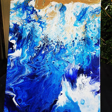 Load image into Gallery viewer, Ocean Painting | Fluid Art | Abstract | Ocean Sea Painting | Acrylic | Trippy | Beach Painting | Canvas | Wall art | Art