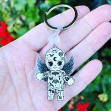 Load image into Gallery viewer, Tattoo Baby Keyring Keychain. Baby Doll keyring Keychain. Angel Baby Keyring Keychain for keys