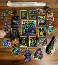 Load image into Gallery viewer, The Star Tarot Card Holographic Sticker. Waterproof Stickers. High quality Trippy Stickers. Laptop Sticker.