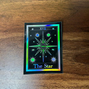 The Star Tarot Card Holographic Sticker. Waterproof Stickers. High quality Trippy Stickers. Laptop Sticker.