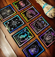 Load image into Gallery viewer, Tarot Cards Sticker Set. 8 Sticker Pack.