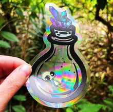 Load image into Gallery viewer, Suncatcher Sticker Alien In Bottle. Rainbow maker. Window decal. Prismatic Sticker