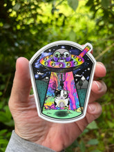 Load image into Gallery viewer, Alien UFO cow abduction. Vending machine sticker. Alien Sticker