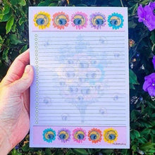 Load image into Gallery viewer, Cute Bee Notepad. Bee And Flowers. To Do Notepad. Reminder Notepad. Notes. A5 Shopping List Note Book. Teachers gift