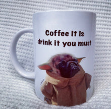 Load image into Gallery viewer, Pug Dog Mug. Funny Gift. Coffee Mug. Ceramic Cup. Coffee It Is Drink It You  Must.Dog Costume. Cute Dog Mug