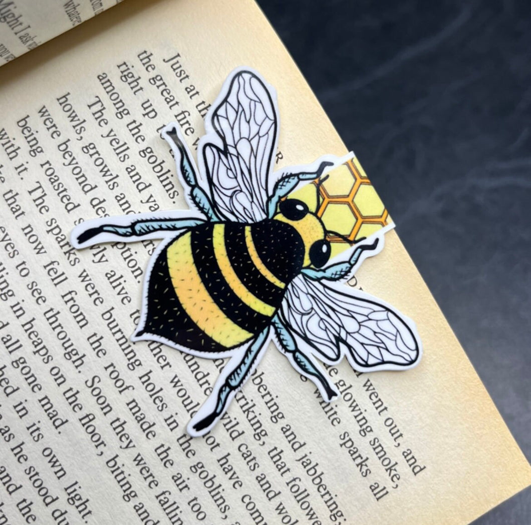 Bee Magnetic Bookmark. Book Lover. Teachers Gift.