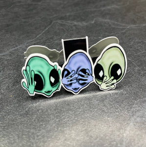 Alien Magnetic Bookmark. Book Lover. Teachers Gift. Hear No Evil See No Evil Speak No Evil.