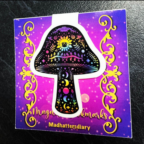 Mushroom Magnetic Bookmark. Book Lover. Teachers Gift. Beautiful Colourful Mushroom