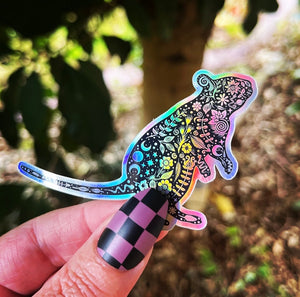 Rat Holographic Sticker. Mouse Sticker. Sun And Moon Sticker. Witchy Sticker. Laptop Sticker. High quality Trippy Sticker