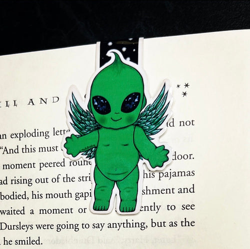 Alien Magnetic Bookmark. Book Lover. Teachers Gift. Alien Baby Doll With Wings