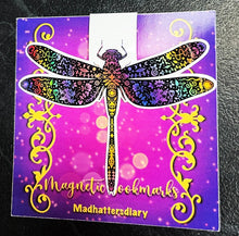 Load image into Gallery viewer, Dragonfly Magnetic Bookmark. Book Lover. Teachers Gift. Colourful Dragonfly