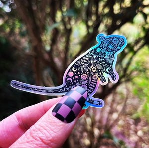 Rat Holographic Sticker. Mouse Sticker. Sun And Moon Sticker. Witchy Sticker. Laptop Sticker. High quality Trippy Sticker