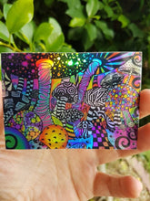 Load image into Gallery viewer, Holographic Mushroom Trippy Sticker. Psychedelic sticker indoor / outdoor Stickers - High quality Holographic stickers. Laptop Sticker.