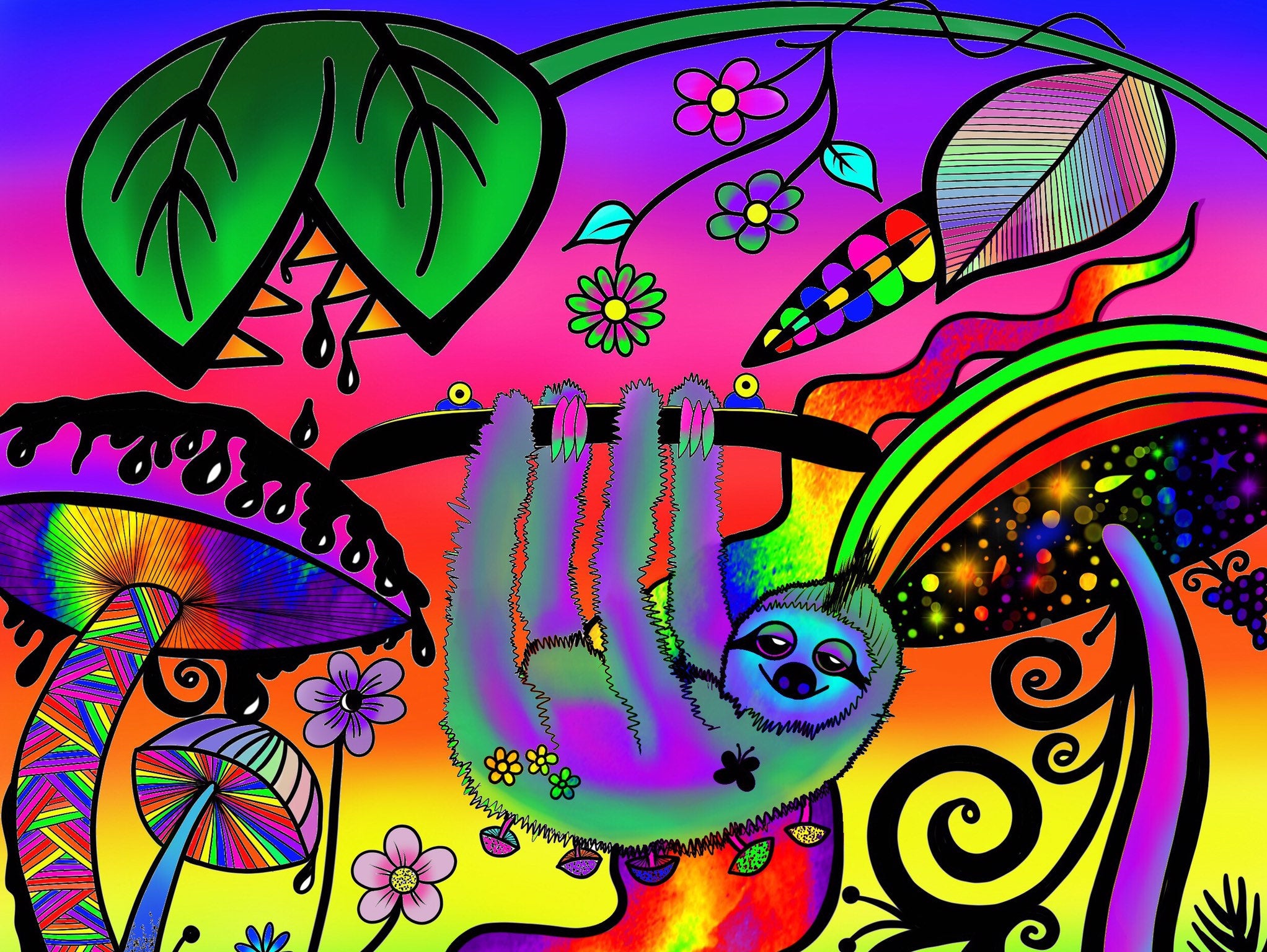 simple psychedelic mushroom drawings