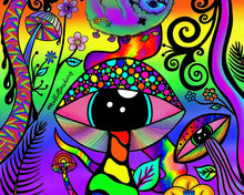 Load image into Gallery viewer, Sloth | Print | Trippy Mushroom Print | Trippy art poster. Psychedelic Art. Jungle Print.